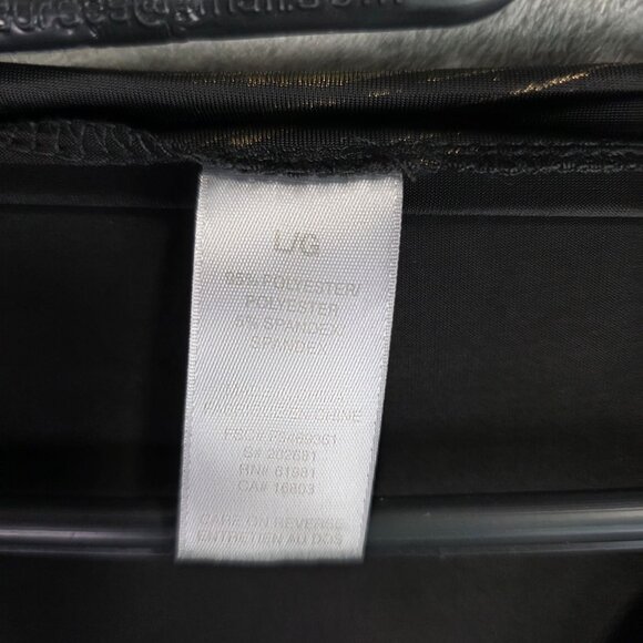 Womens Black & Gold Faux Wrap Dress Long Sleeve Tie-Back Waist Polyester Size L - Picture 2 of 6